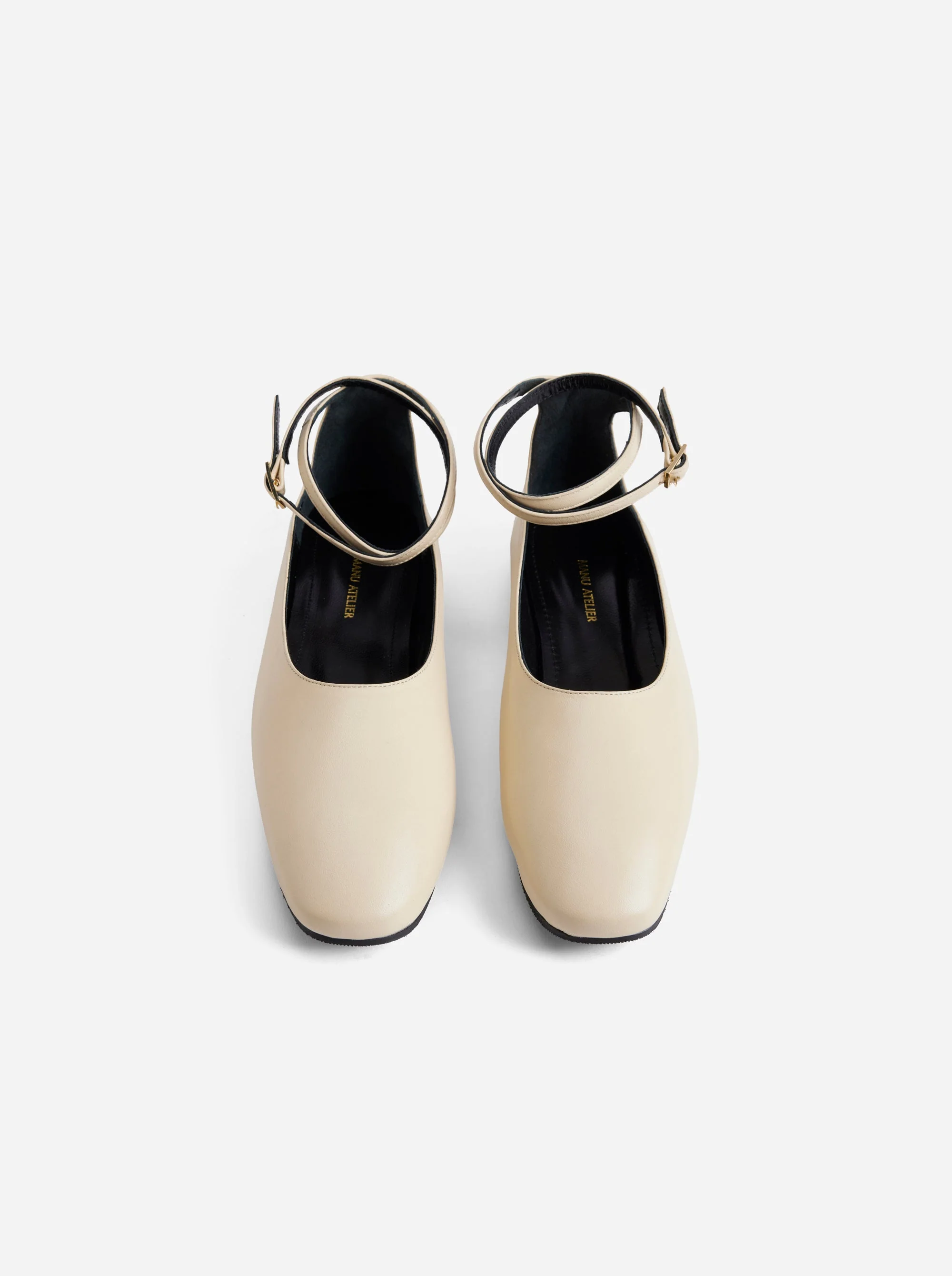 Manu Ballet Flats With Cross Over Ankle Strap Vanilla Soft - Image 3
