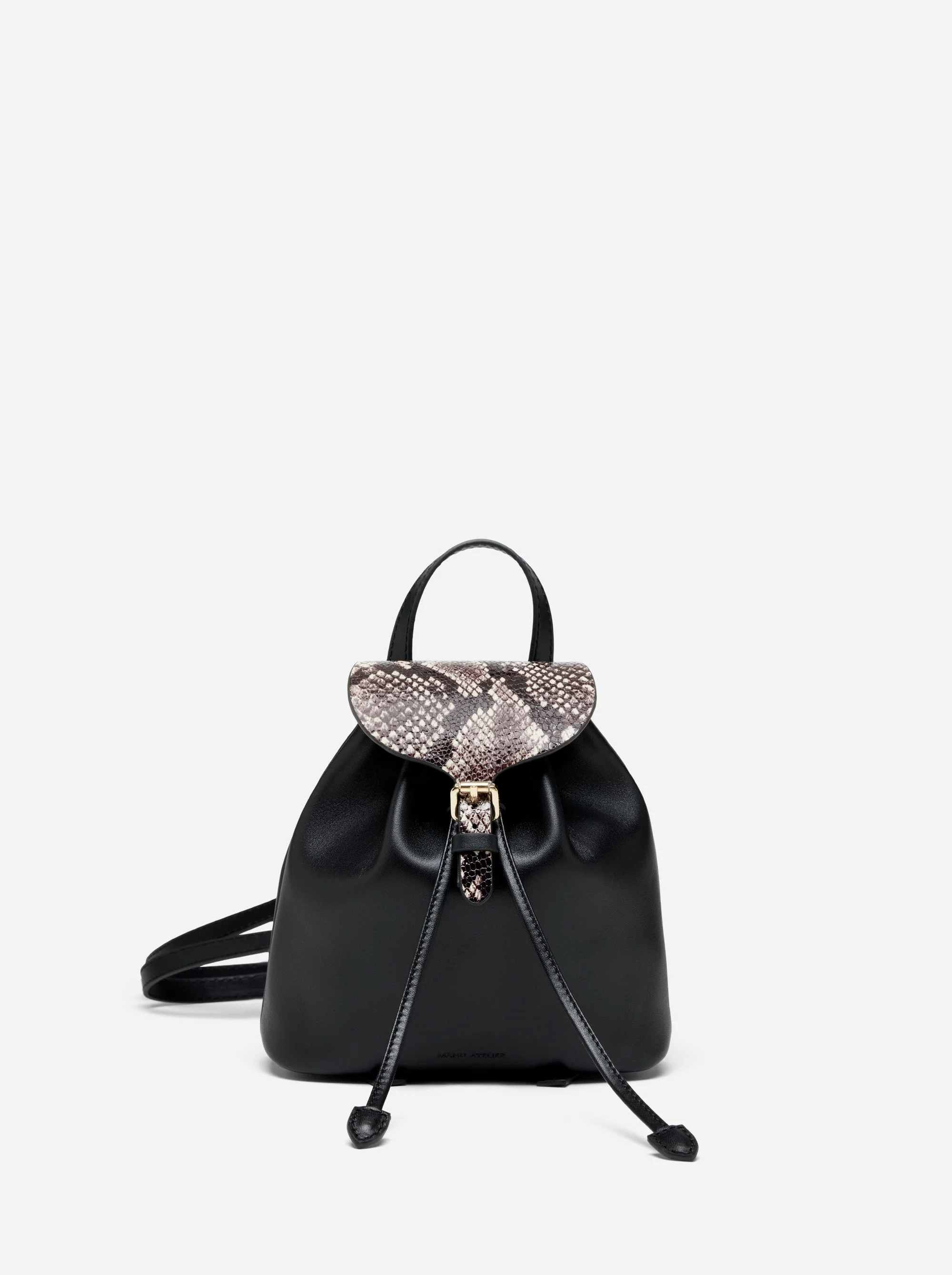 Mini Backpack Snake Embossed & Black Soft