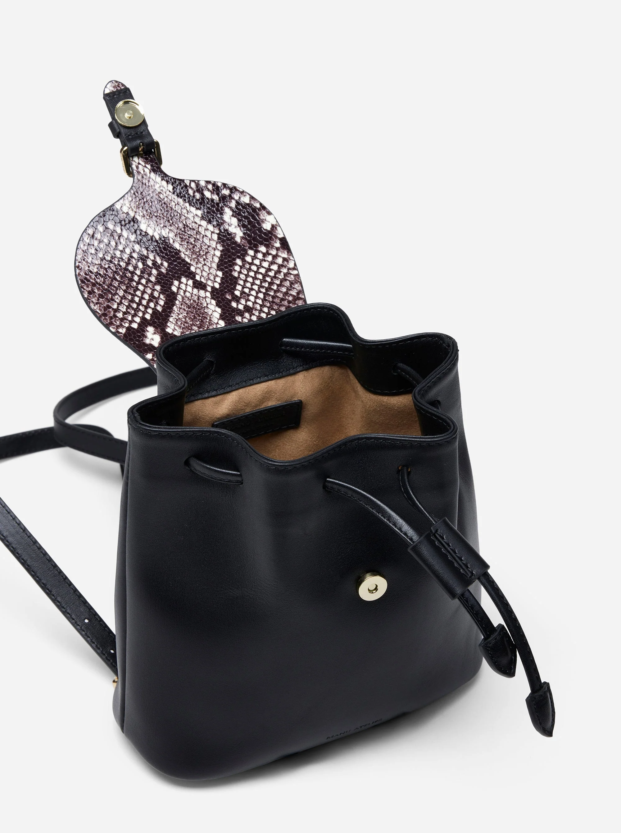 Mini Backpack Snake Embossed & Black Soft - Image 2