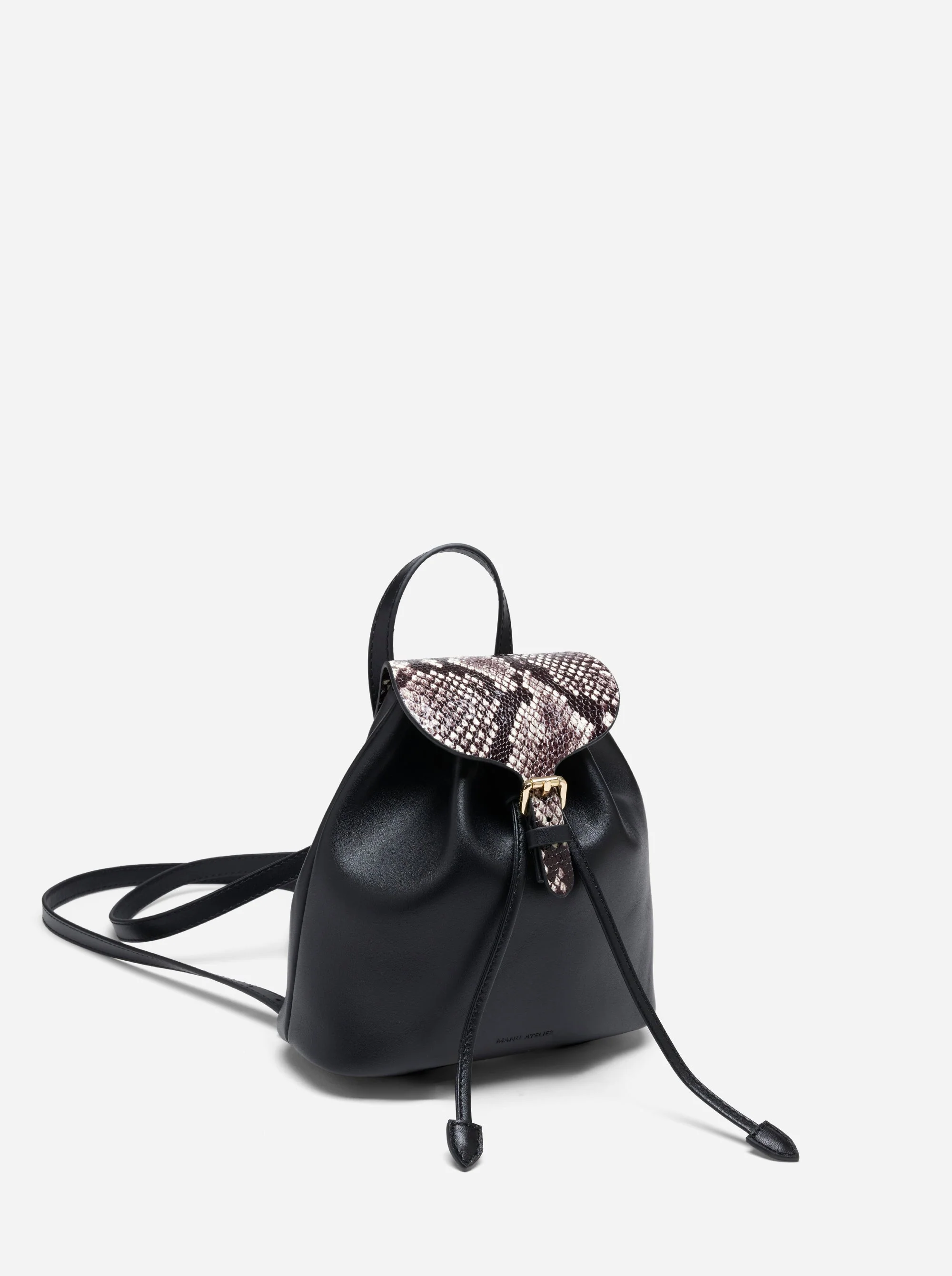 Mini Backpack Snake Embossed & Black Soft - Image 3