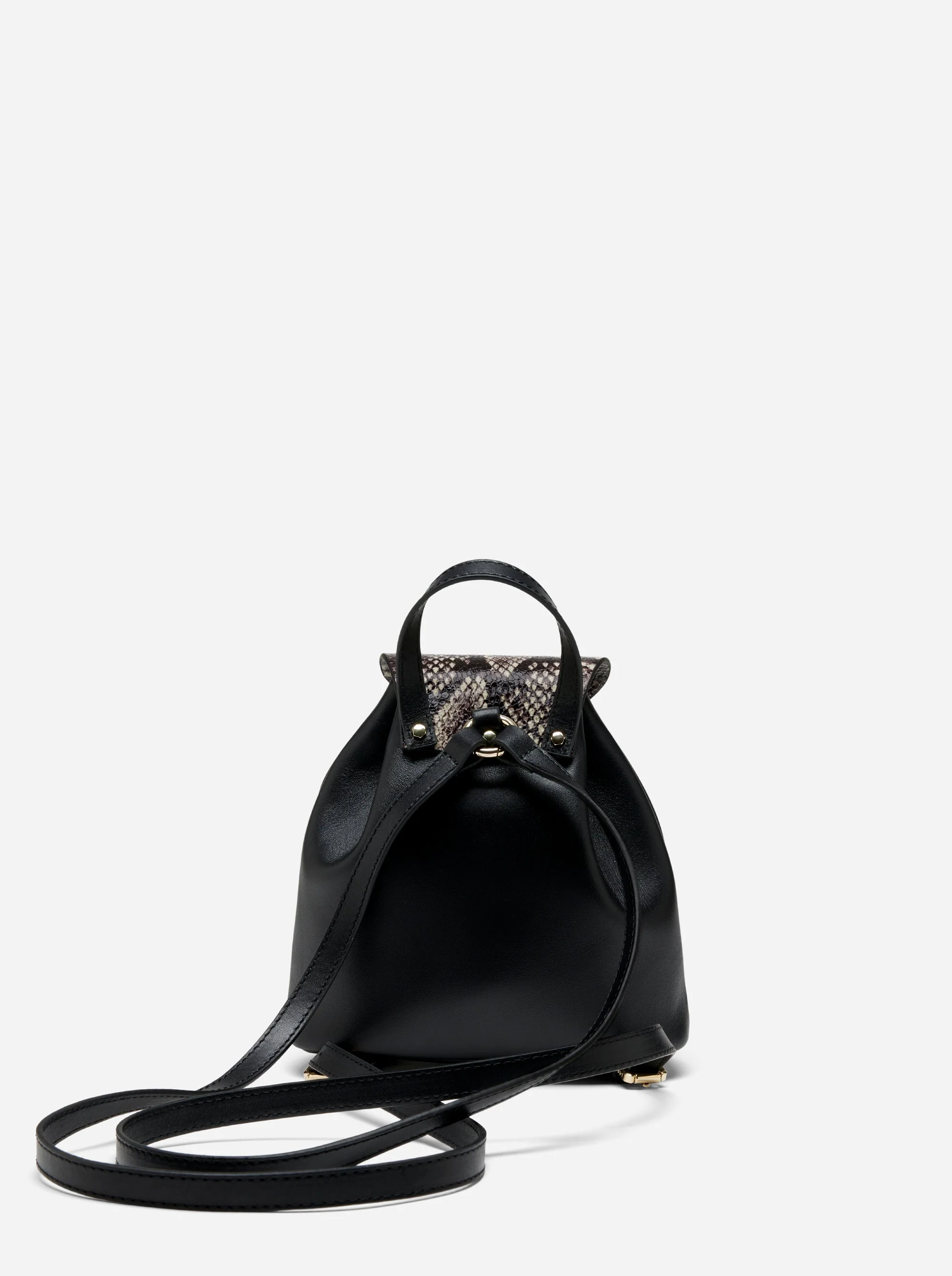 Mini Backpack Snake Embossed & Black Soft - Image 4