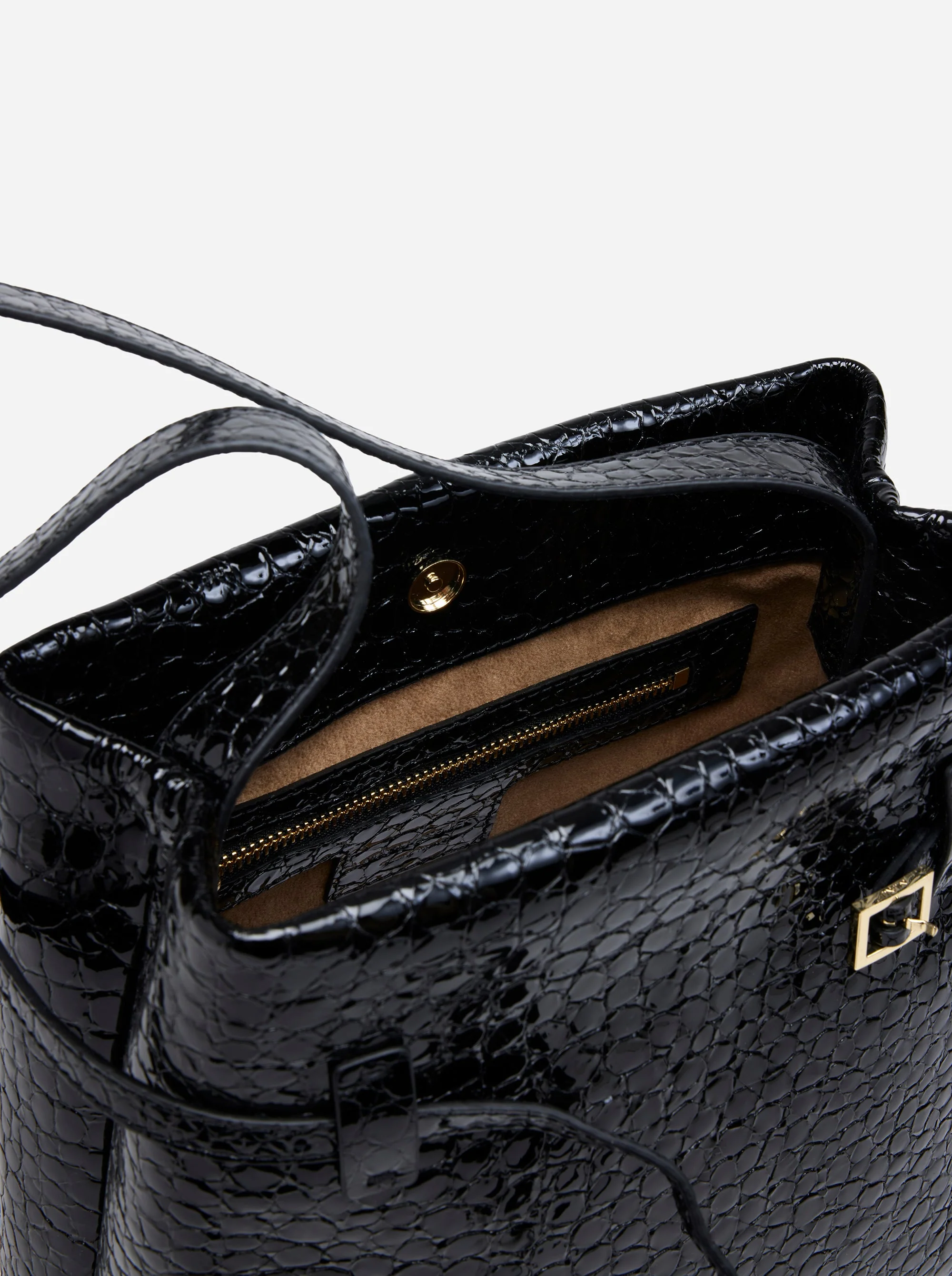 Mini Tote du Jour Black Croc - Image 3