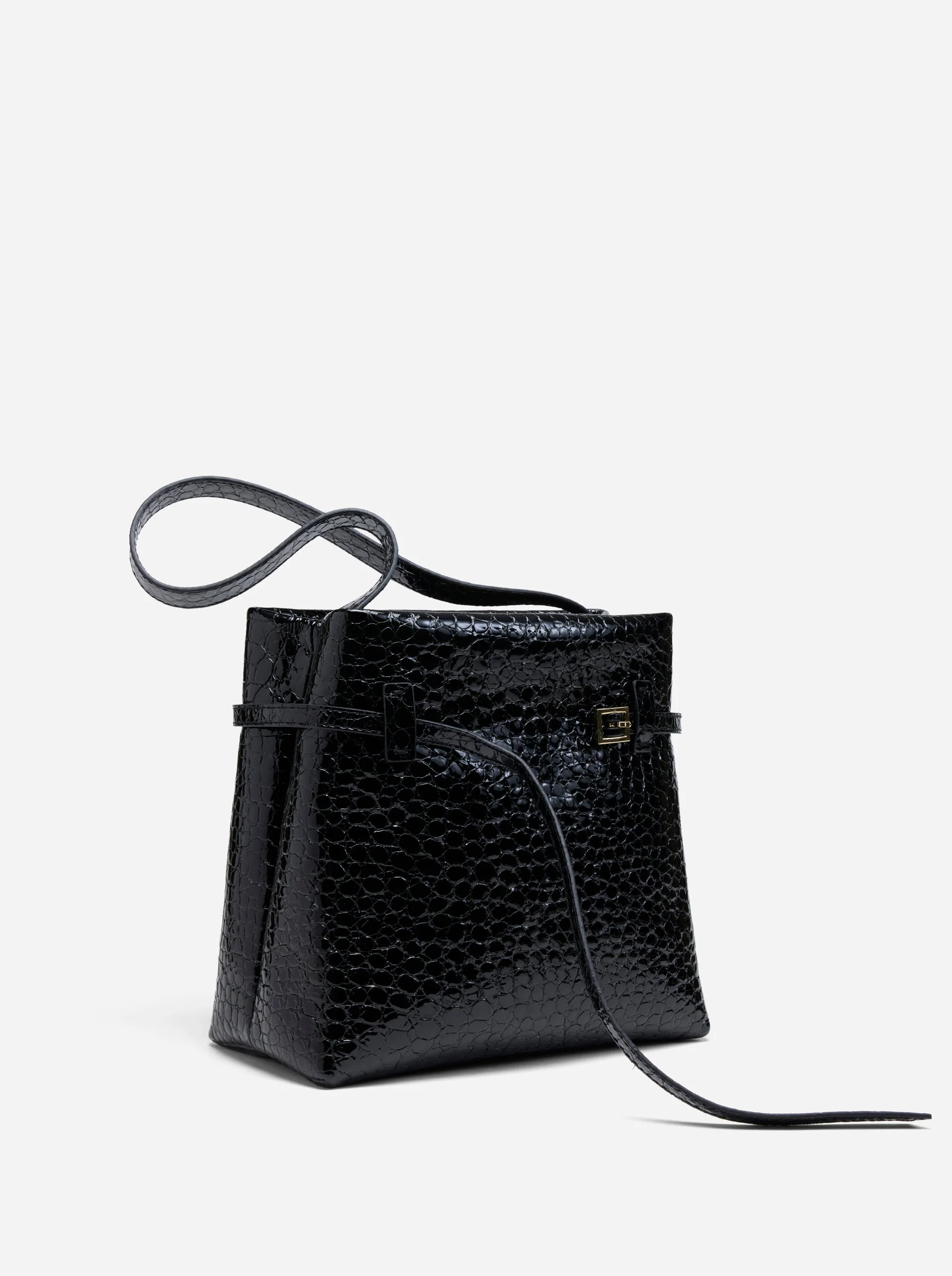 Mini Tote du Jour Black Croc - Image 4