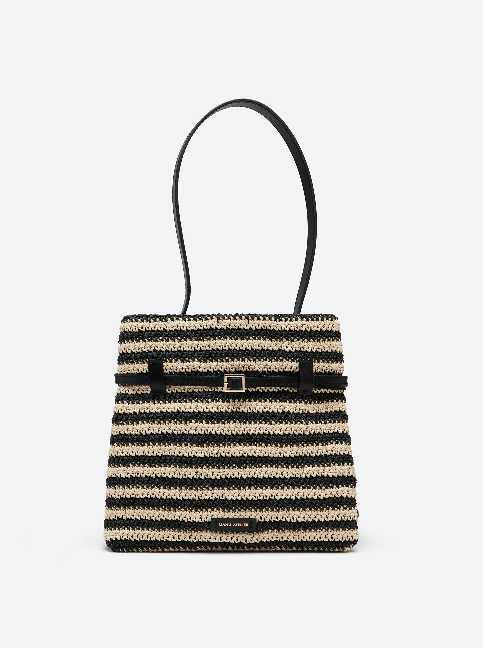 Mini Tote du Jour Ecru Crochet & Black Soft