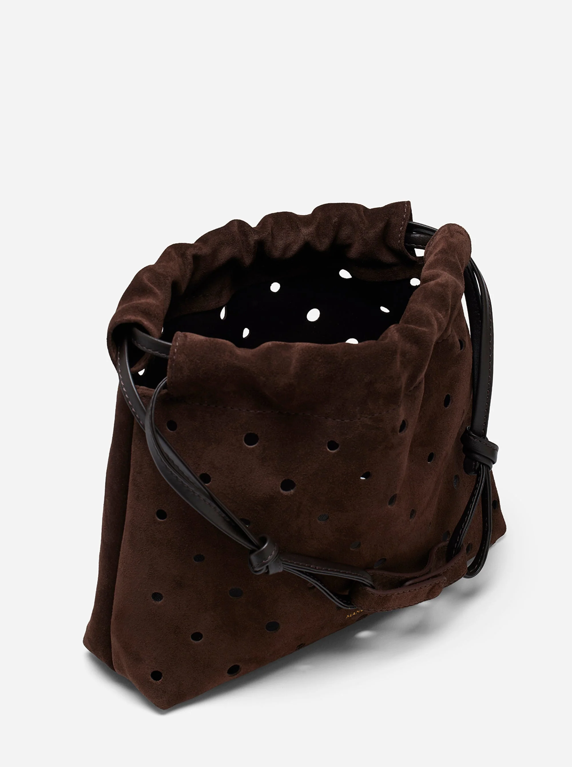 Romy Pouch Perforated Deep Brown Suede - Image 3