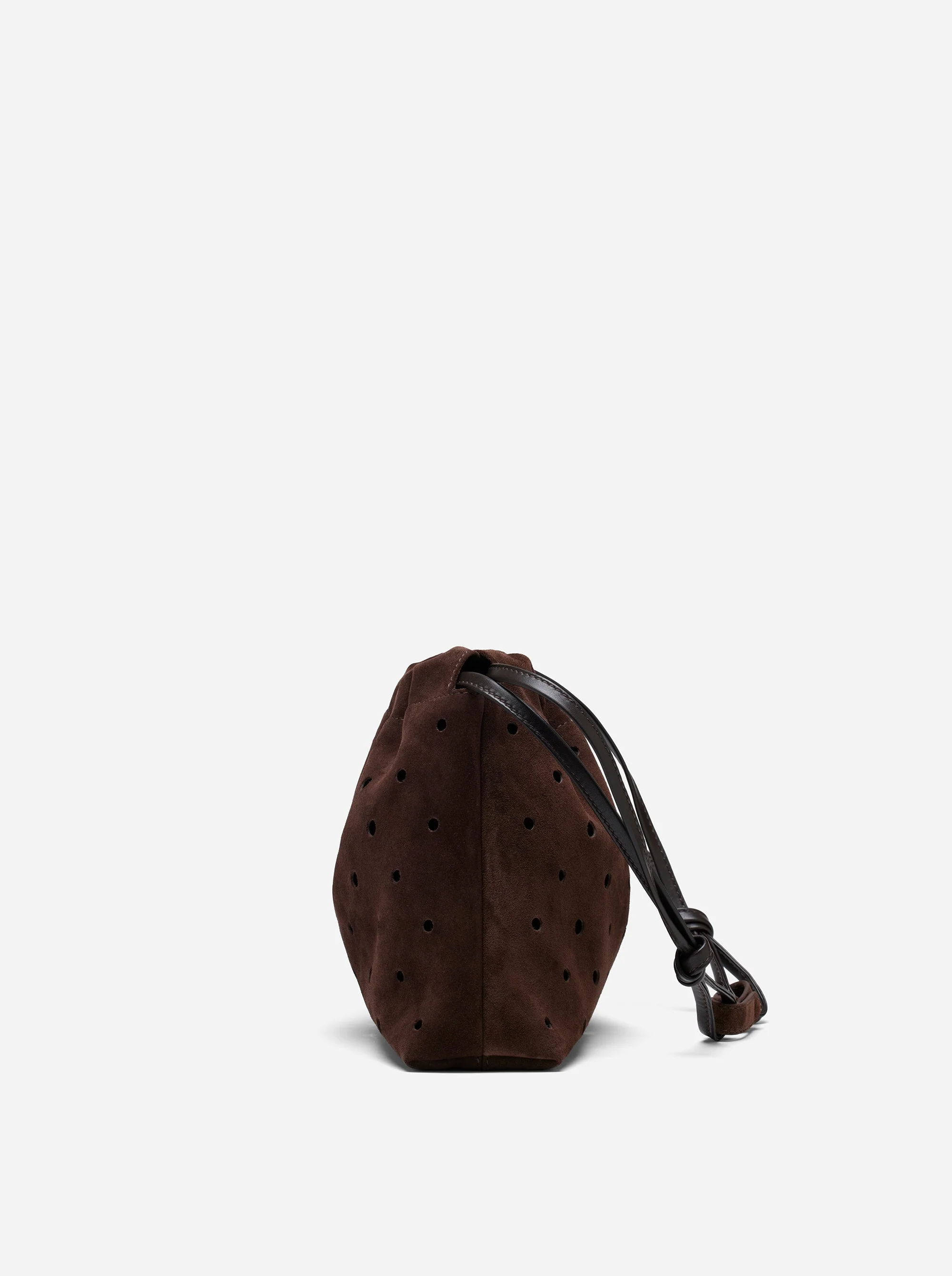 Romy Pouch Perforated Deep Brown Suede - Image 4