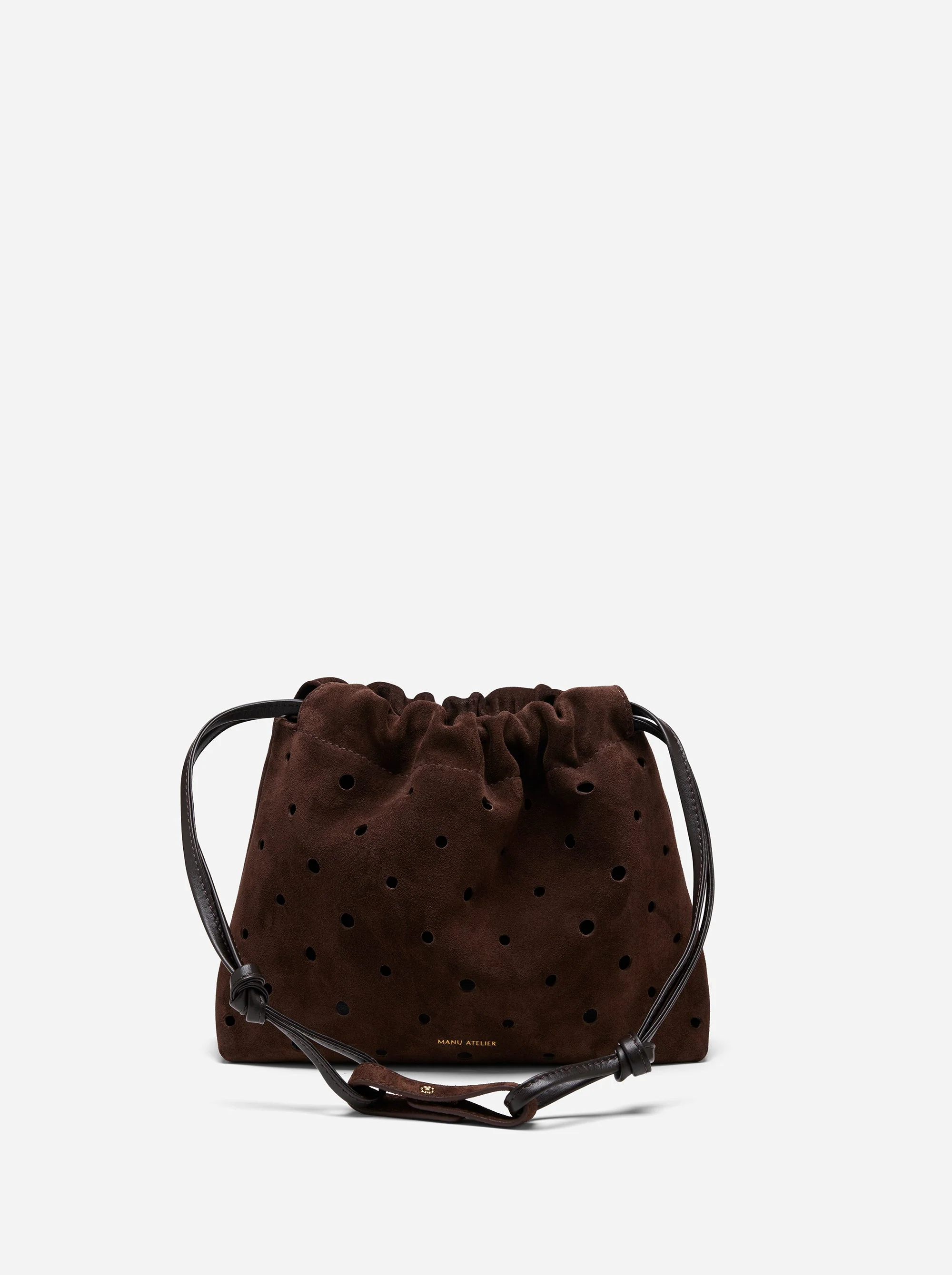 Romy Pouch Perforated Deep Brown Suede - Image 5