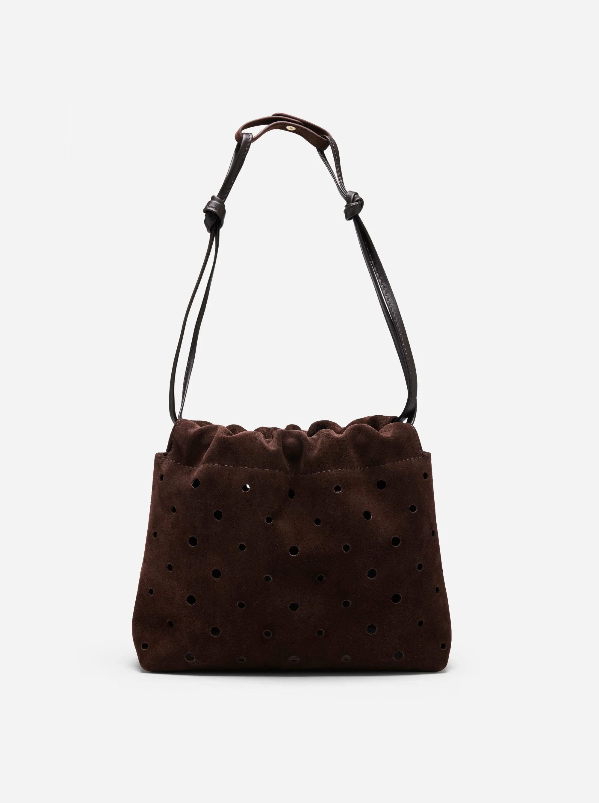 Romy Pouch Perforated Deep Brown Suede - Image 6