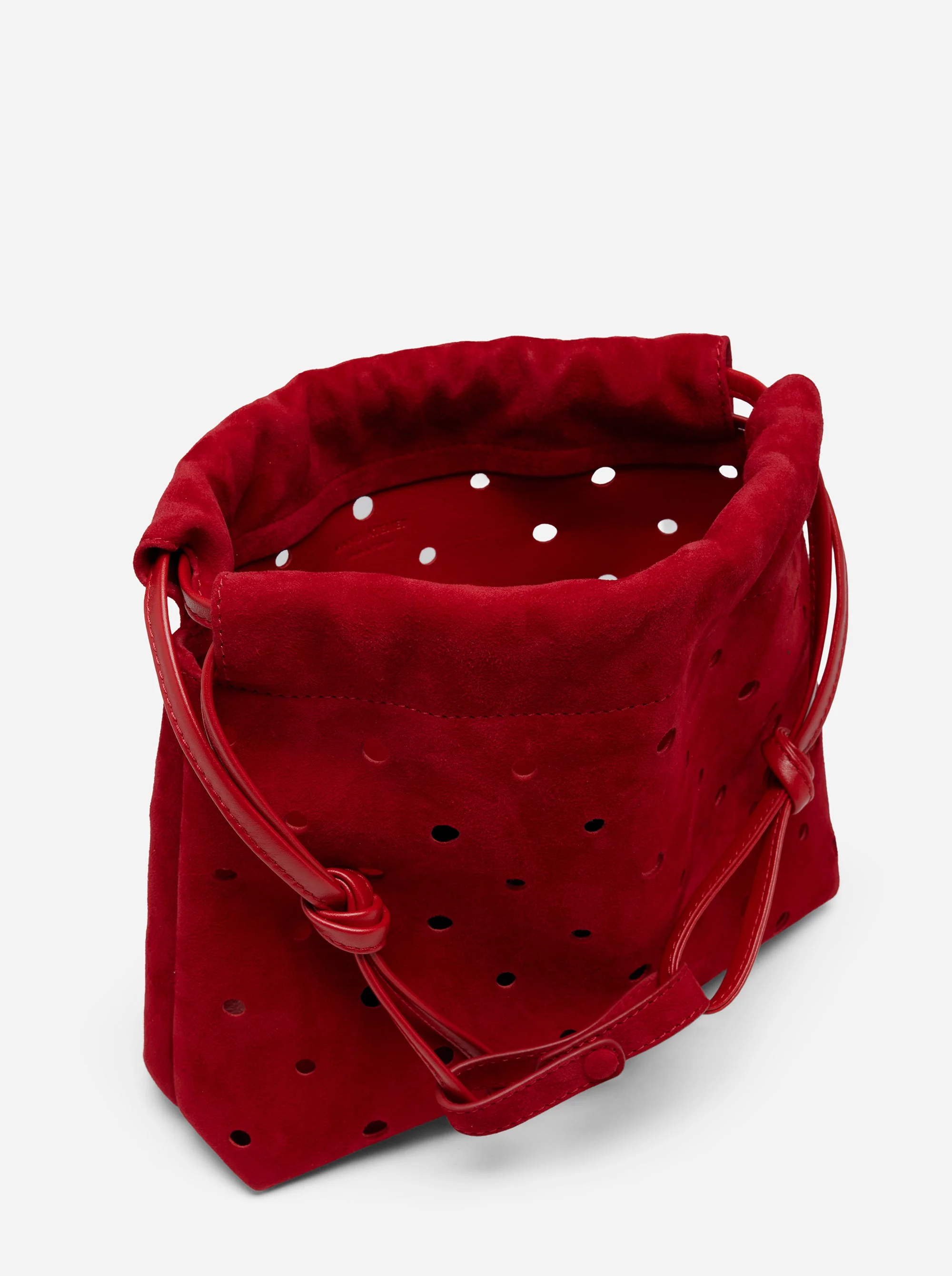 Romy Pouch Perforated Red Suede - Image 2