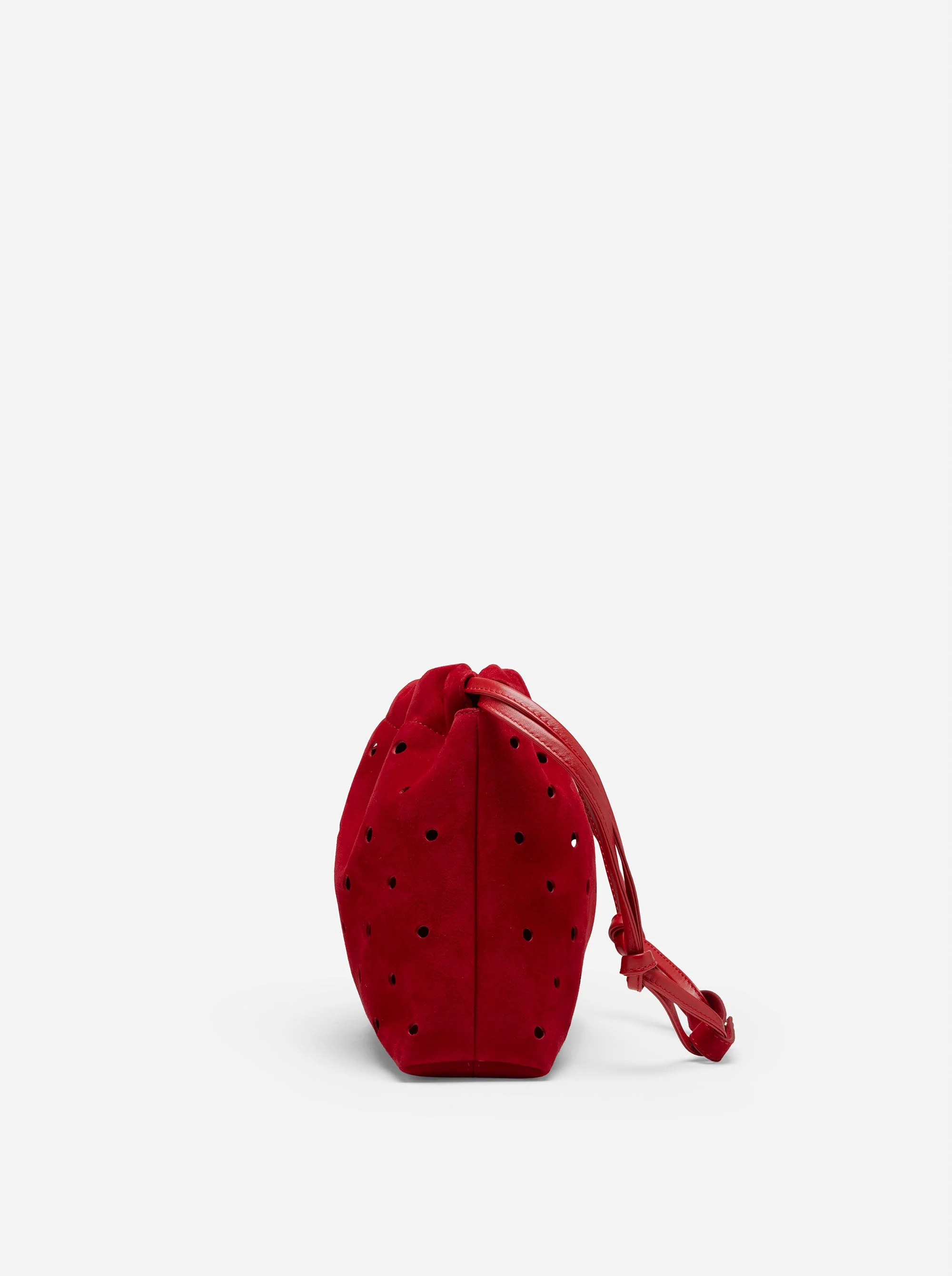 Romy Pouch Perforated Red Suede - Image 3