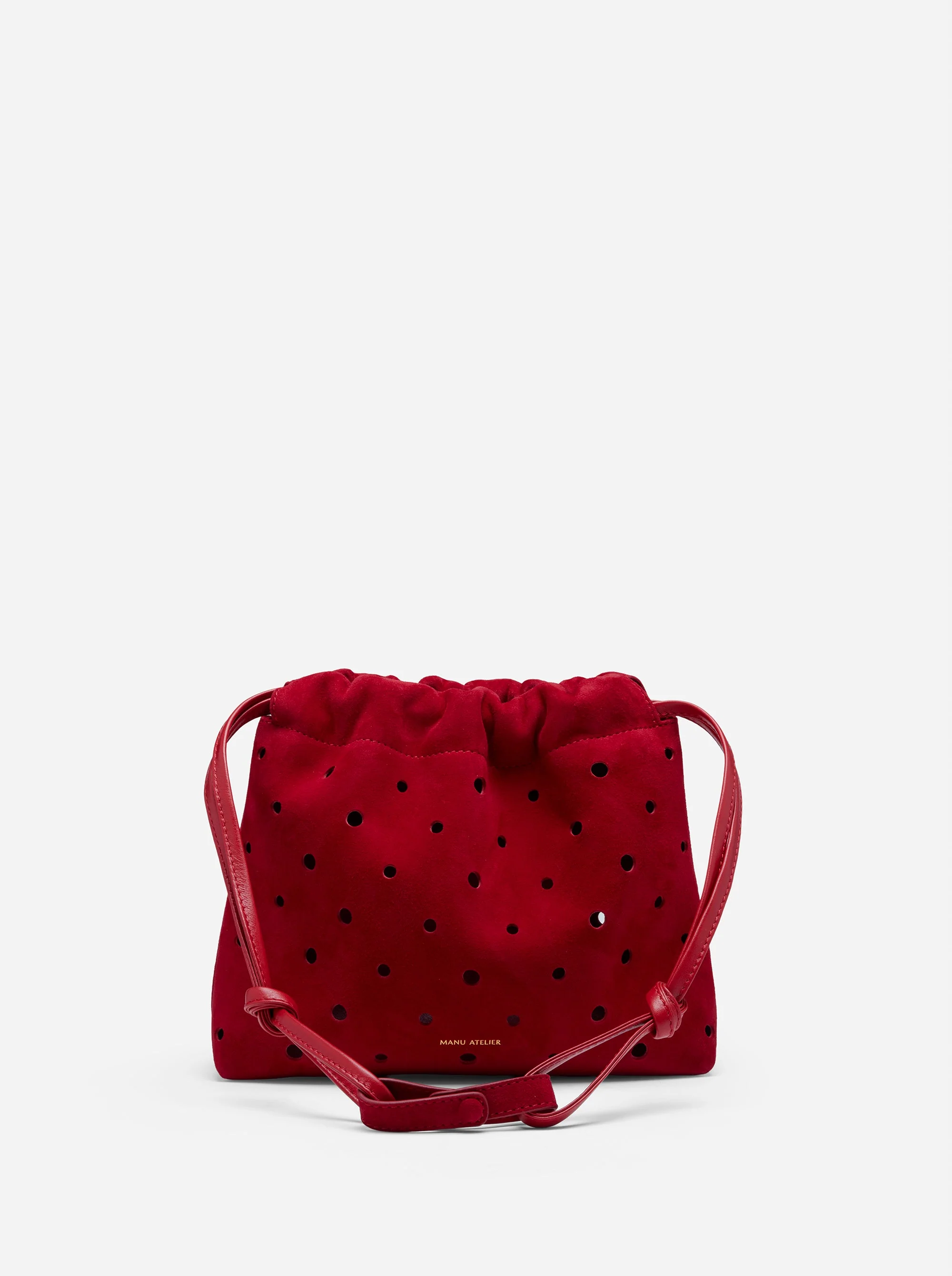 Romy Pouch Perforated Red Suede - Image 4