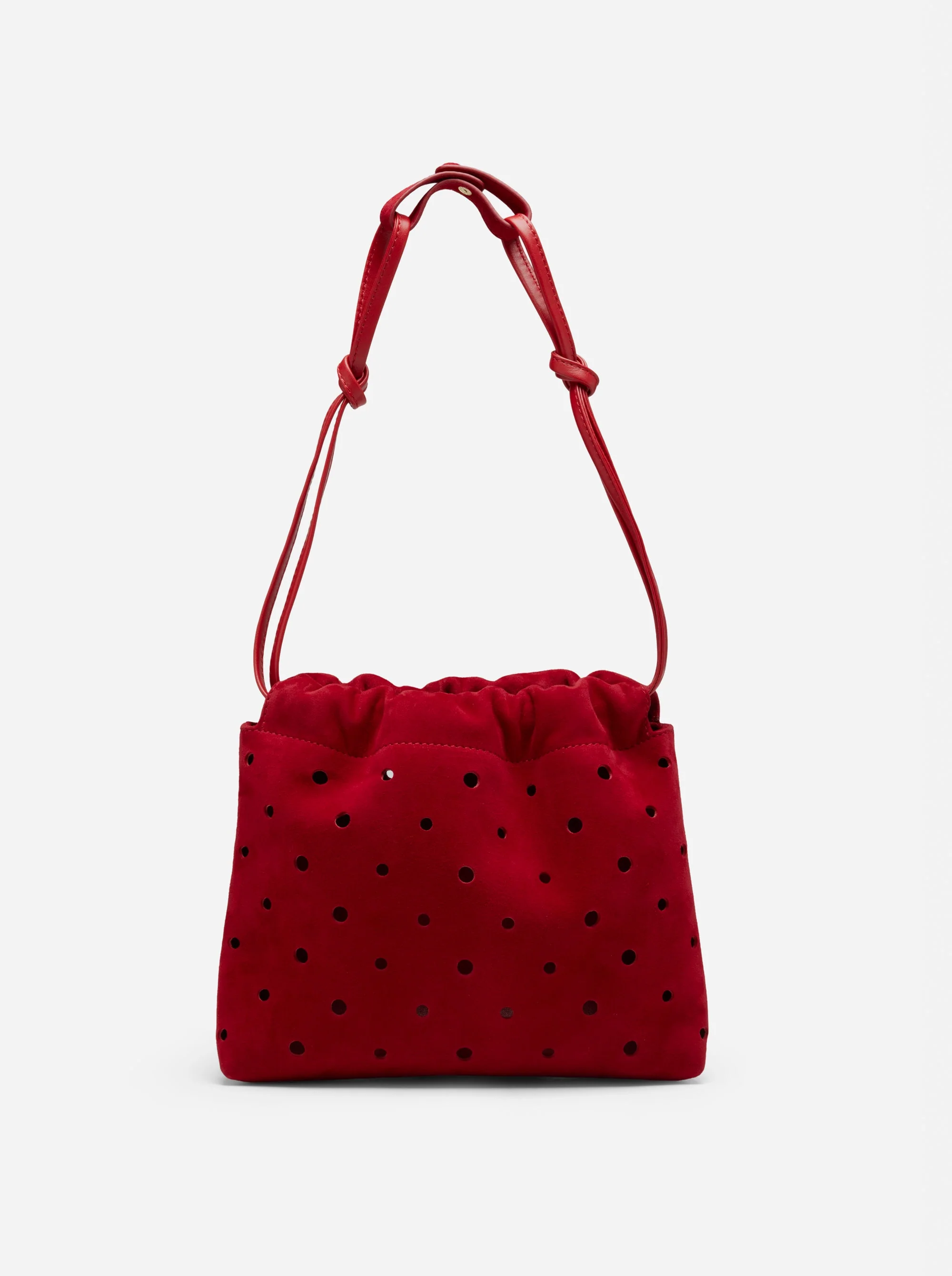 Romy Pouch Perforated Red Suede - Image 5