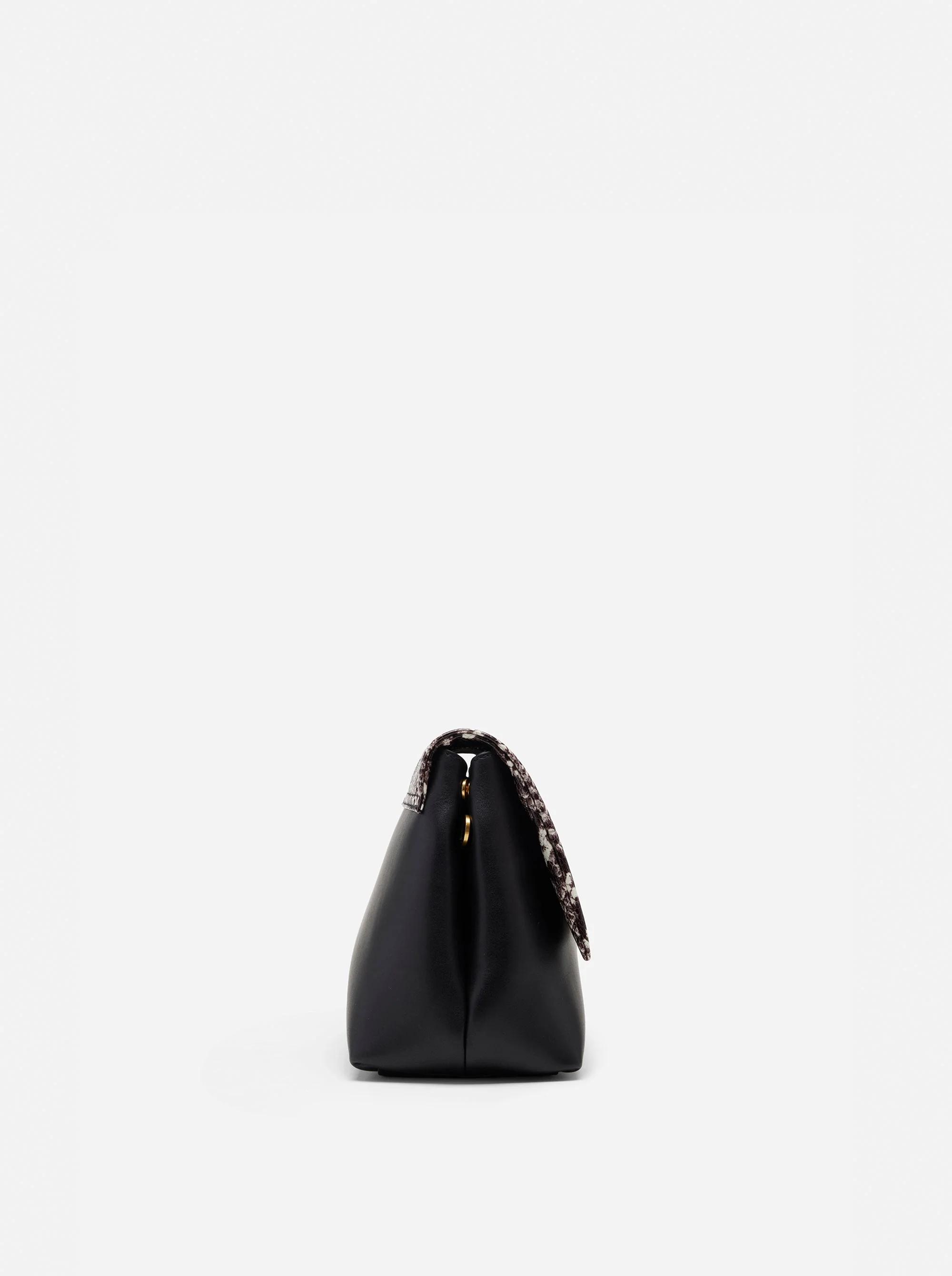 The Fold Bag Black Suede & Snake Embossed - Image 3