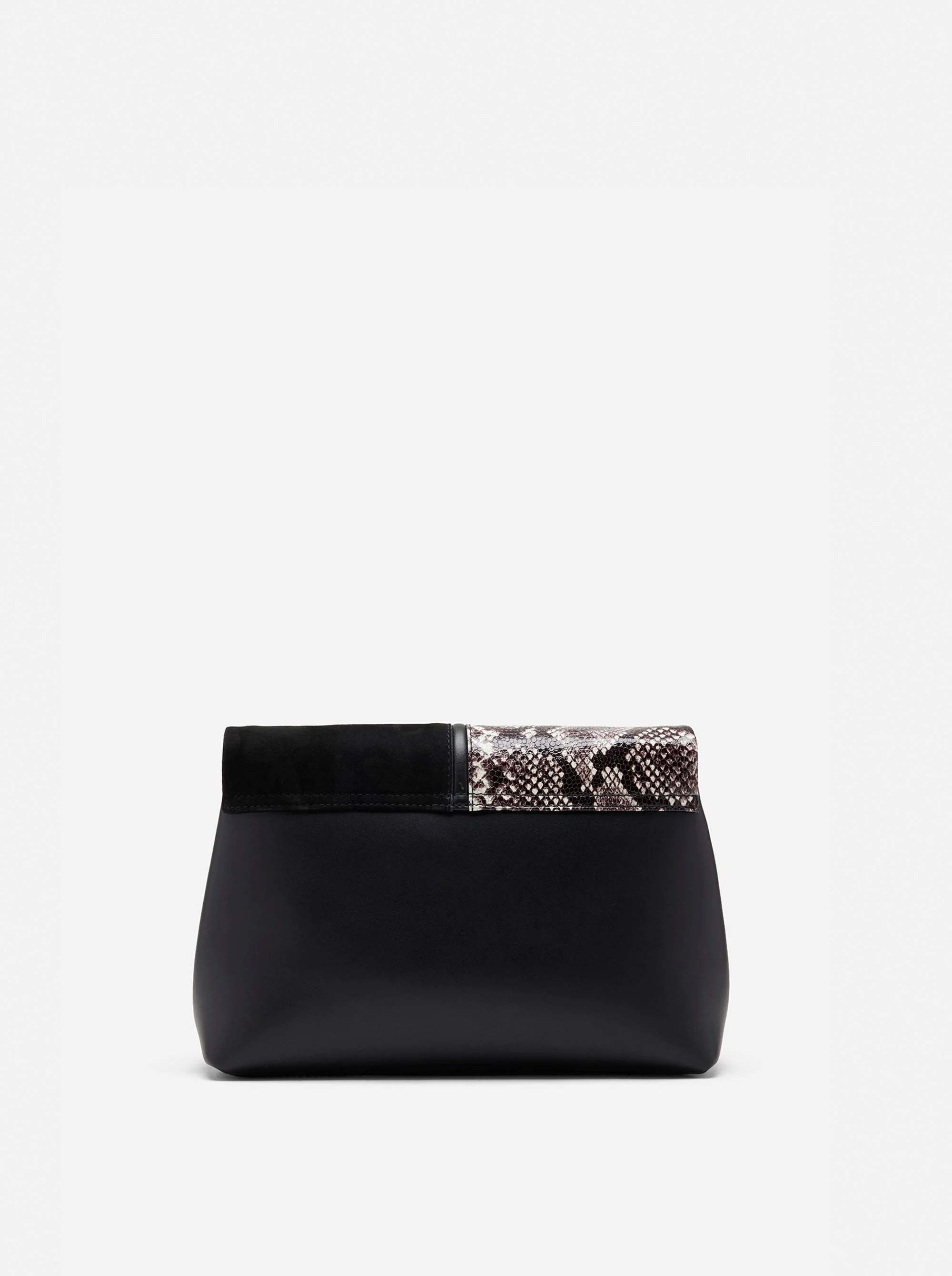 The Fold Bag Black Suede & Snake Embossed - Image 4