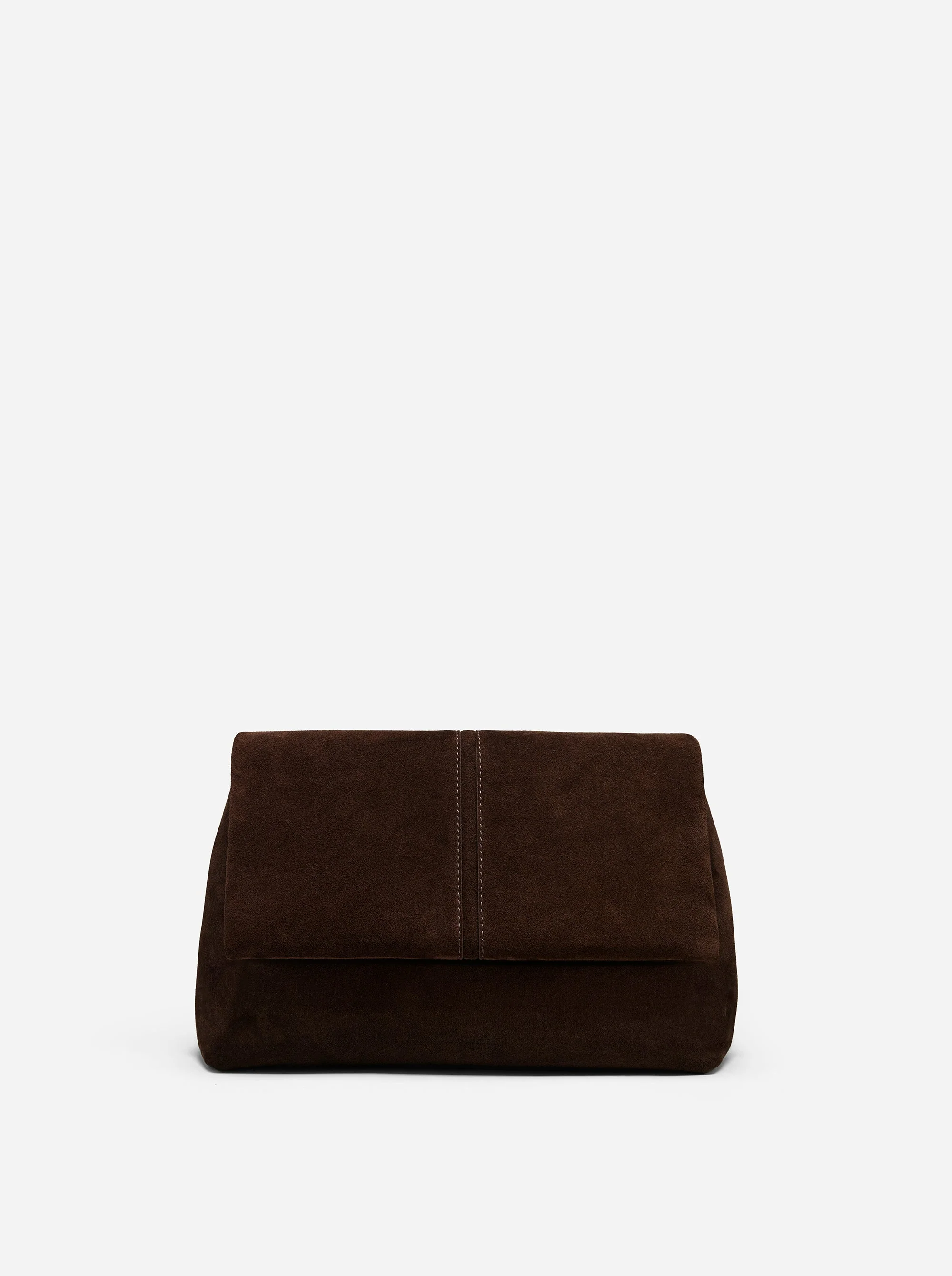 The Fold Bag Deep Brown Suede