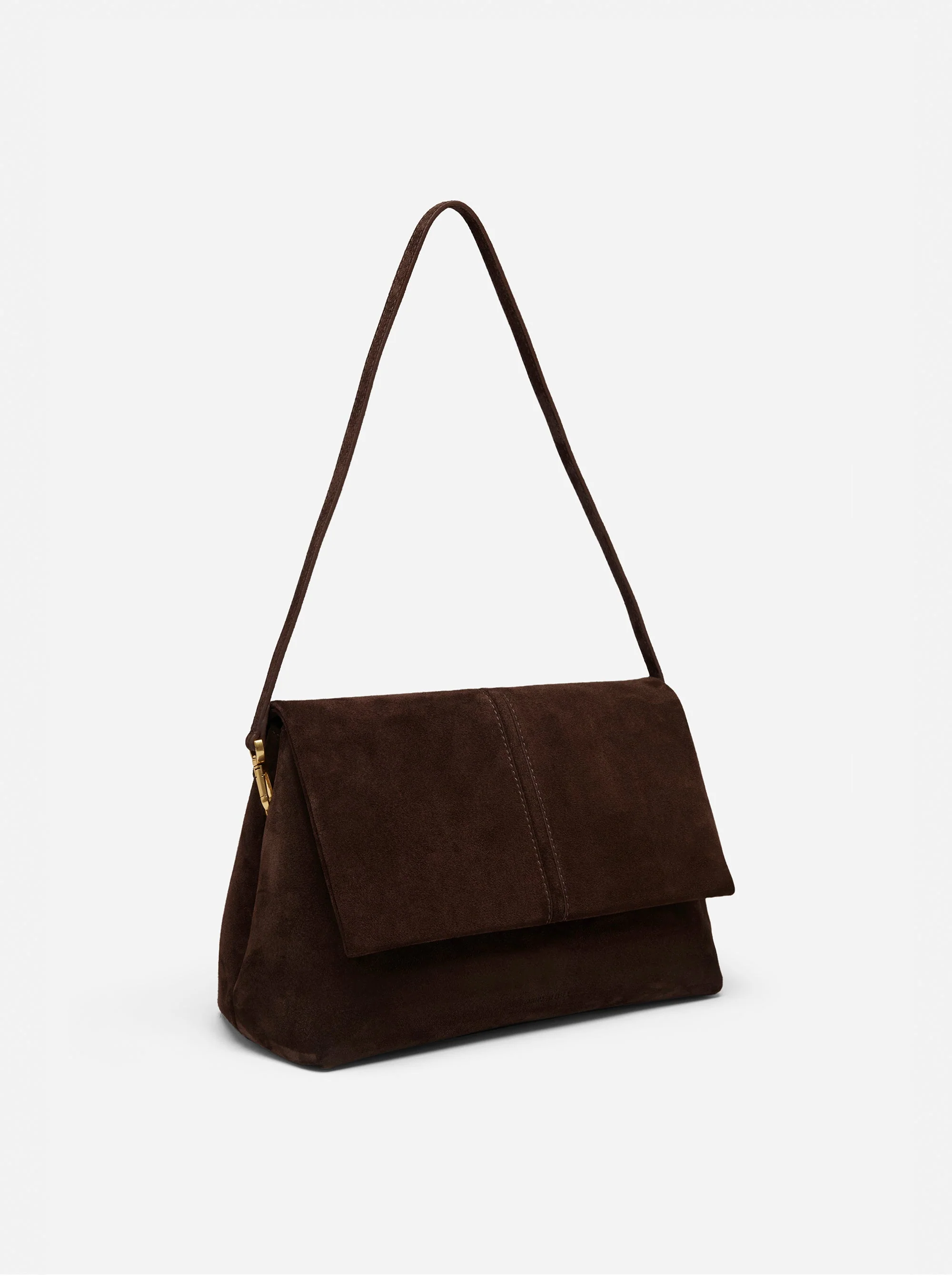 The Fold Bag Deep Brown Suede - Image 2