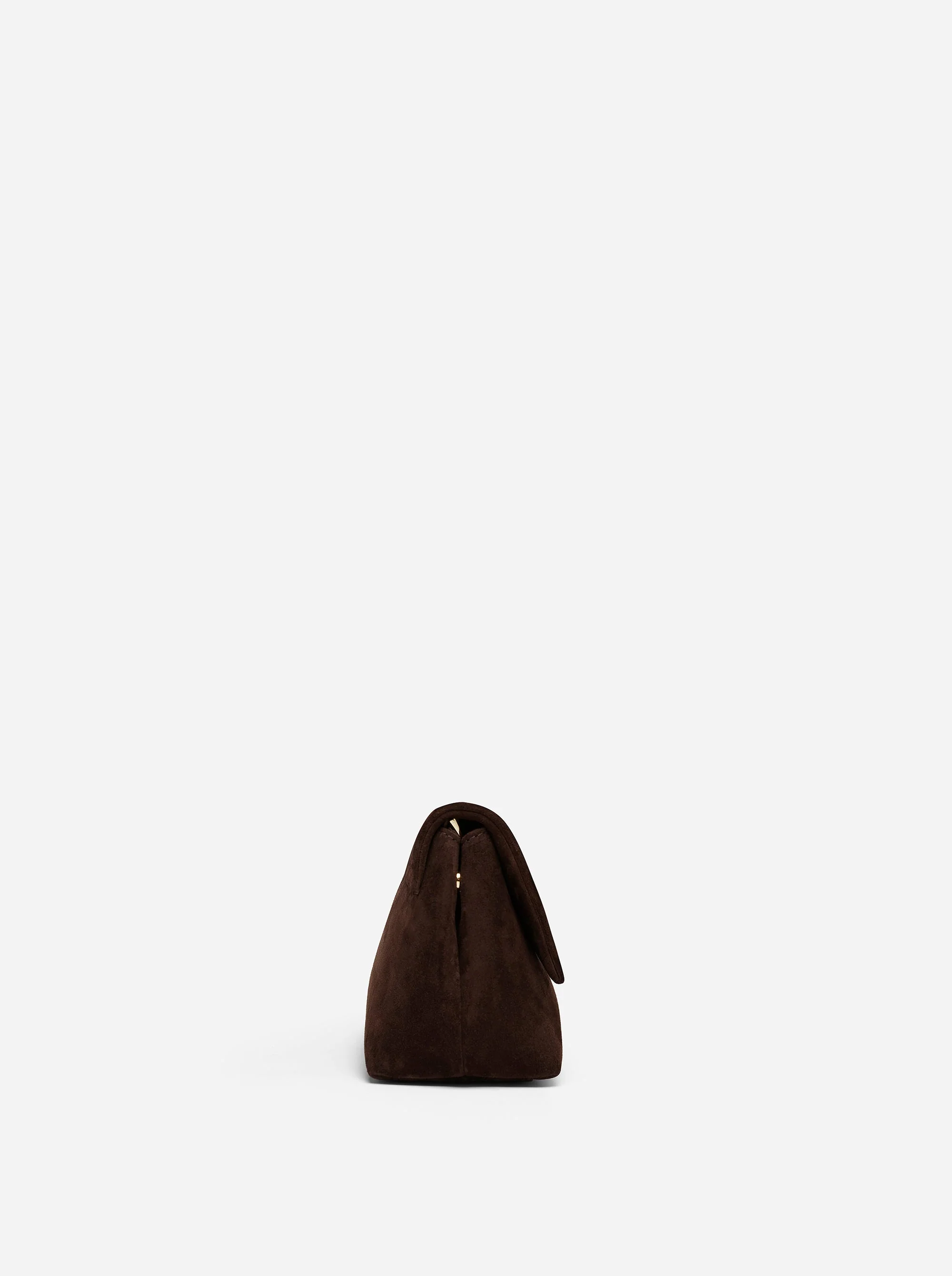 The Mini Fold Bag Deep Brown Suede - Image 3