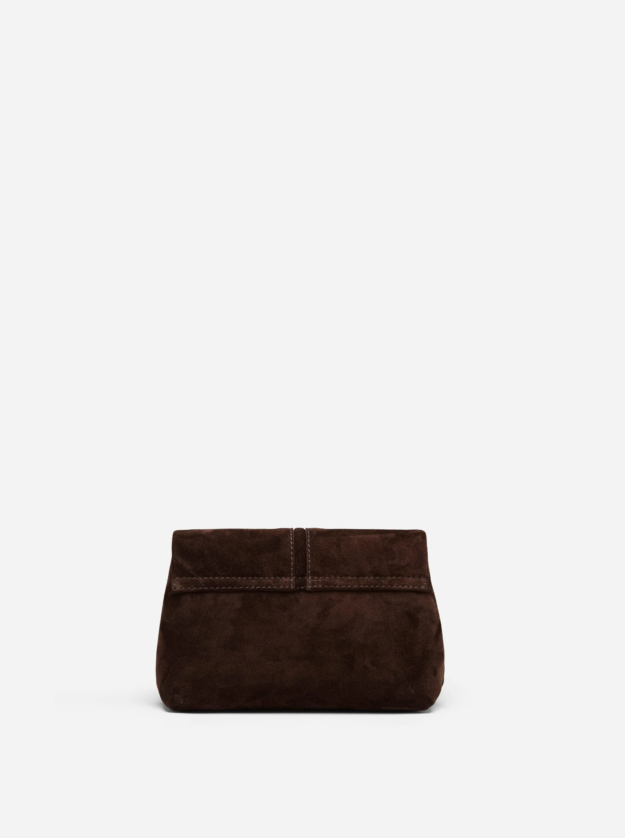 The Mini Fold Bag Deep Brown Suede - Image 4